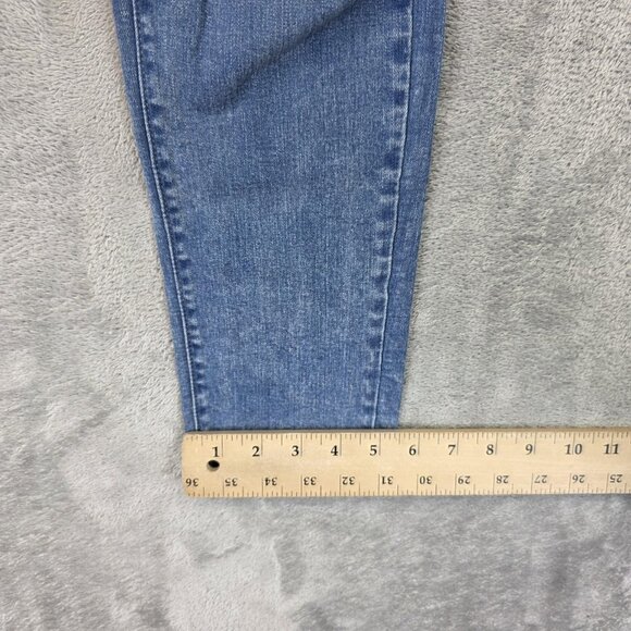 Uniqlo Jeans Womens 27 Blue Skinny Tapered Ultra Stretch Distressed Raw Hem - Picture 7 of 12